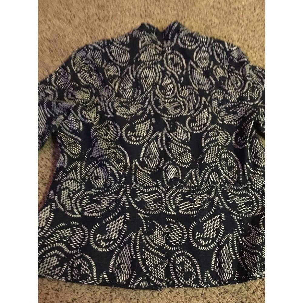 CJ Banks Jacket Womens X 14W Used Navy No Collar Zip Front Lightweight - Picture 8 of 12